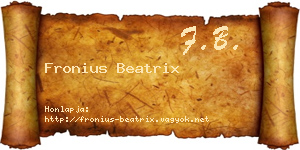 Fronius Beatrix névjegykártya