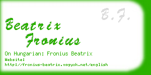 beatrix fronius business card